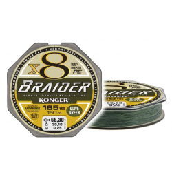 PLECIONKA BRAIDER X8 OLIVE GREEN 0,04/150 KONGER